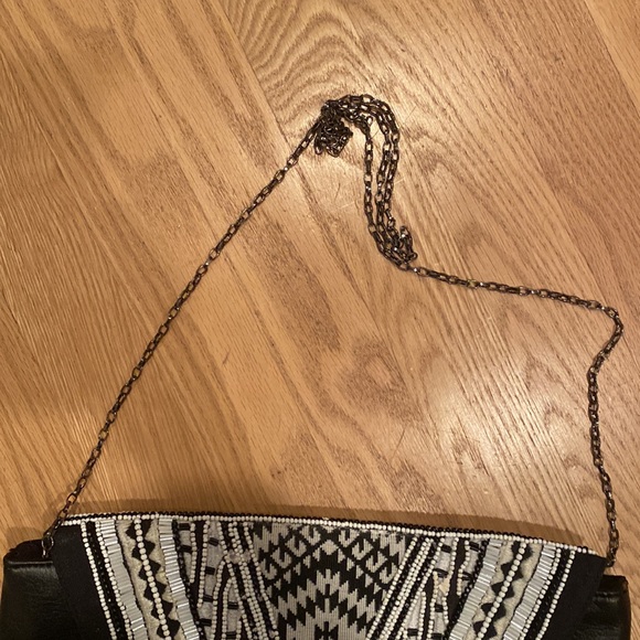 Big Buddha black with white beading envelope clutch - Picture 6 of 12